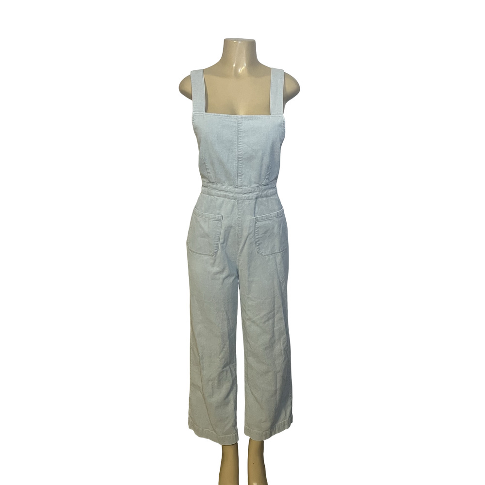 Rollas & Urban‎ Outfitters Overalls Womens 8 Med Blue Corduroy Wide Leg Pockets